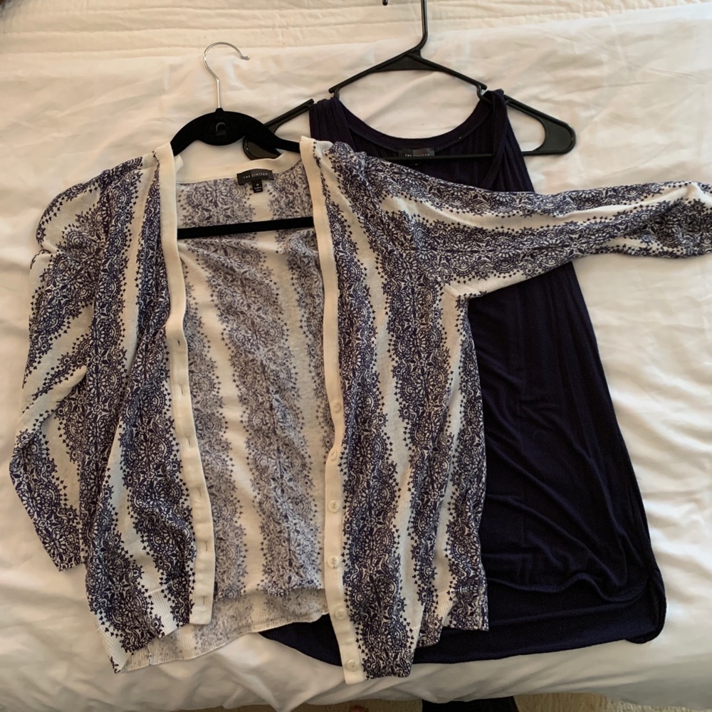 The Limited Cardigan, with blouse to go with